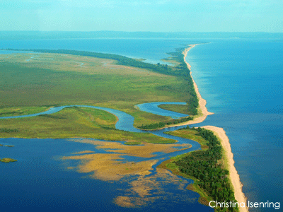 Aerial view of coastal wetland on Lake Superior Aerial view of coastal wetland on Lake Superior
