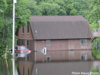 Flooded house