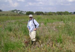 Mary Linton in the field